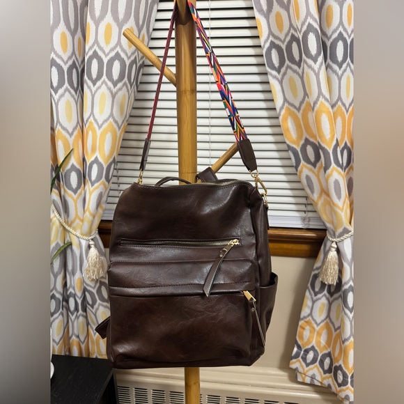 TRENDY FASHIONABLE Leather Backpack with removal shoulder strap - Picture 2 of 8